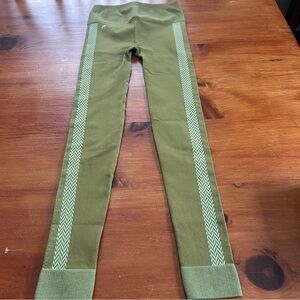 Fabletics Leggings High Waisted Seamless Check Pants Womens XS Olive Green NWT